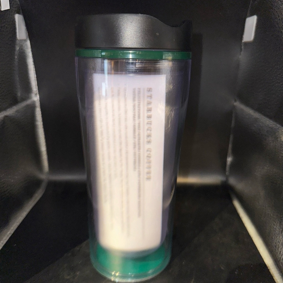 Rare Hard To Find NWT 2009 Starbucks Logo Coffee Travel Mug 16oz Frosted Clear - Picture 3 of 7